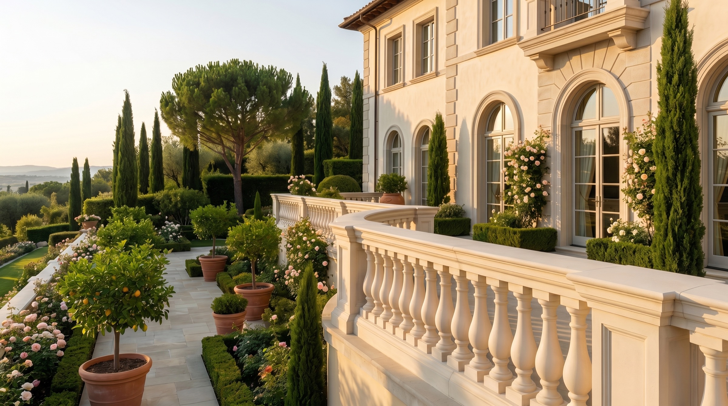 Villa con balaustra in cemento Bosco